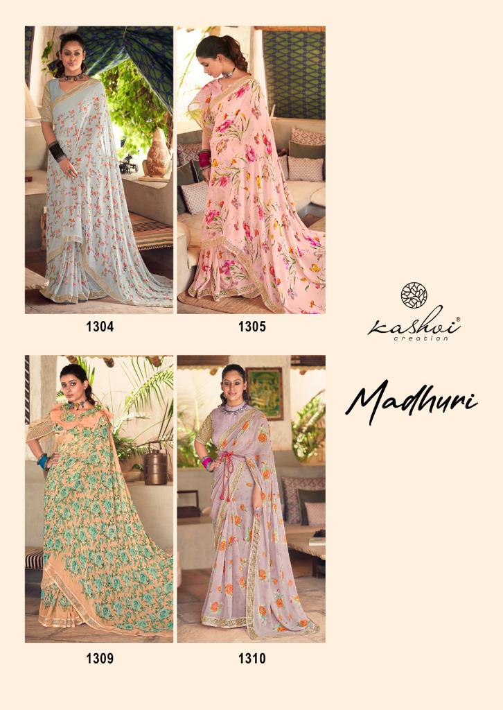 Kashvi Madhuri Latest Designer Ethnic Wear Georgette Saree Collection
